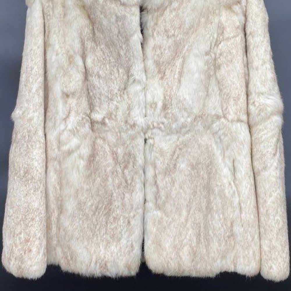 VINTAGE Elegant Cream Rabbit  Fur Jacket